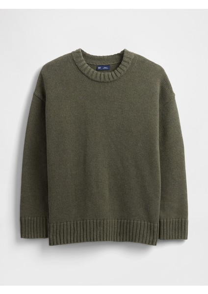 Kadın Yeşil 100% Pamuk Oversize Kazak fiyatları