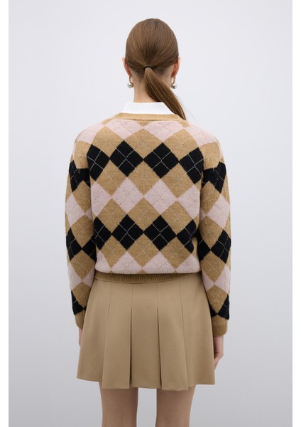 V Yaka Triko Hırka Standart Renk K2671004_089 fiyatları