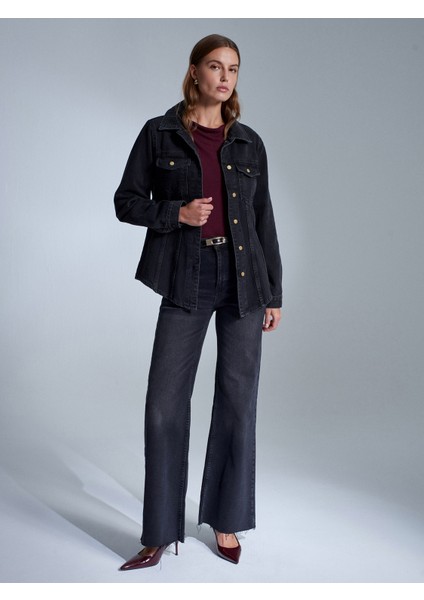 50756 %100 Pamuk Fitted Kot Ceket-Siyah modelleri
