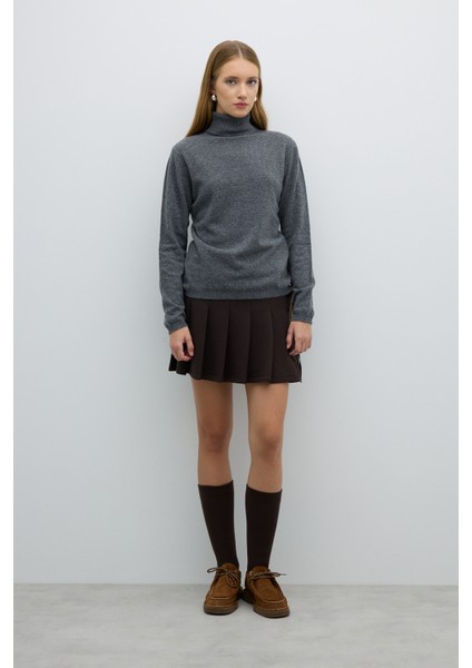 Balıkçı Yaka Triko Kazak Gri K2671037_004 modelleri