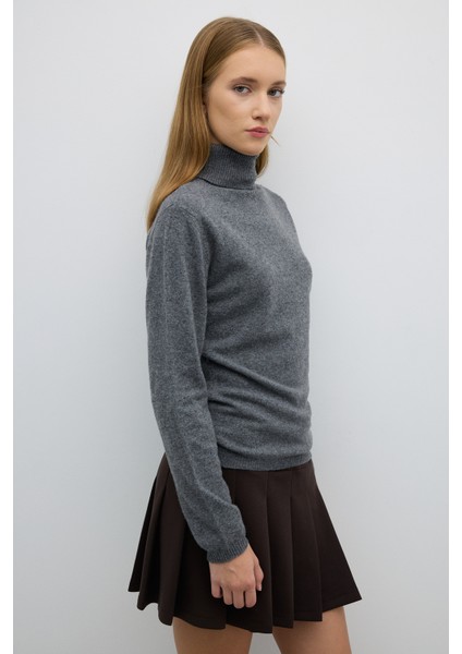 Balıkçı Yaka Triko Kazak Gri K2671037_004 fırsatları