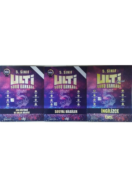 Ulti Yayınları 5. Sınıf Sosyal Bilgiler+Ingilizce+ Din Soru Bankası