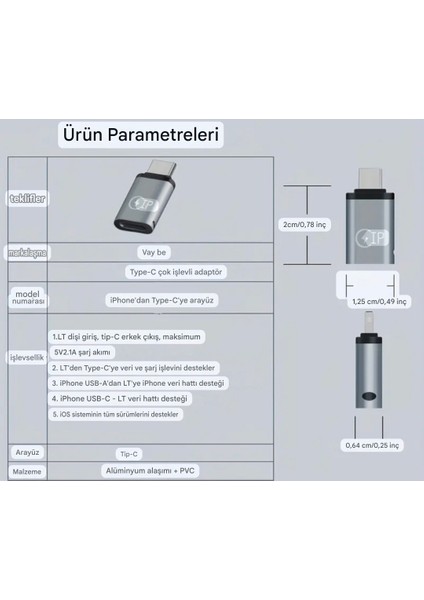 Type-C To Iphone Lightning 20W Hızlı Adaptör Çevirici Ce Lisanslı Sağlam indirimleri