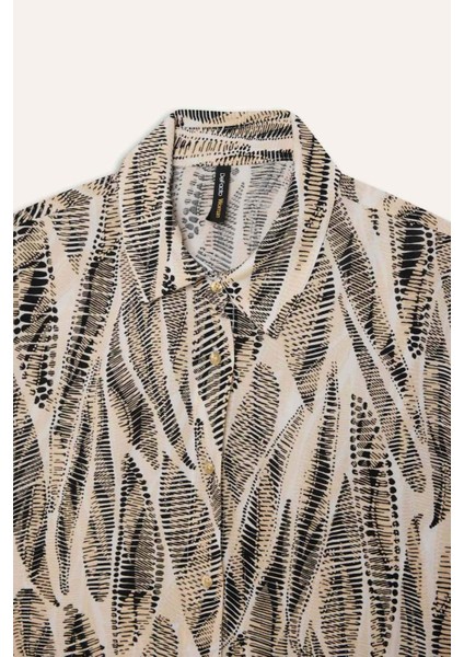 Regular Fit Desenli Uzun Kollu Gömlek Tunik