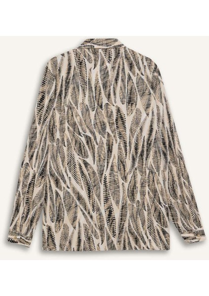 Regular Fit Desenli Uzun Kollu Gömlek Tunik