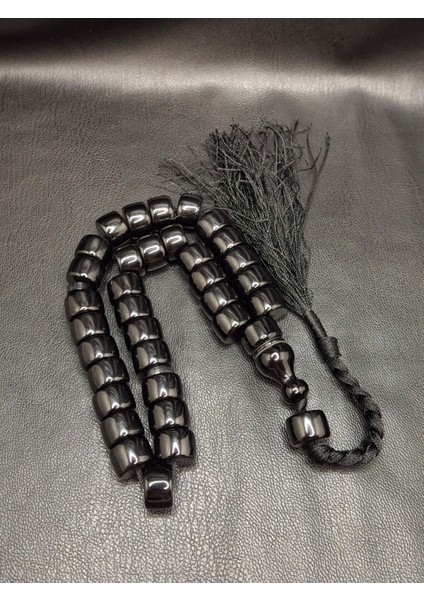 Siyah Renk Tekerlek Kesim Sıkma Kehribar Tesbih modelleri