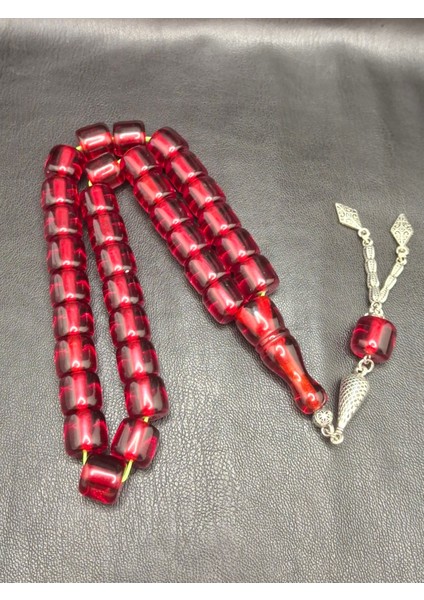 Özel Büyük Model Kırmızı Kesme Kesim Toz Kehribar Tesbih modelleri