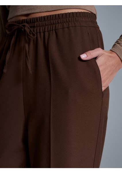 72209 Beli Lastikli Pantolon-Kahve fırsatları