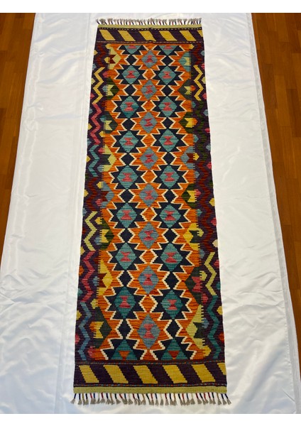 El Dokuma Afgan Kilim Yün Kök Boya