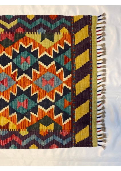 El Dokuma Afgan Kilim Yün Kök Boya