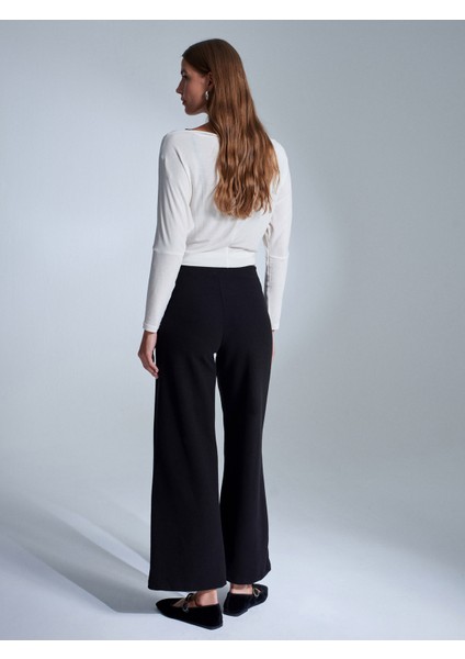 71941 Beli Lastikli Geniş Paça Eşofman-Siyah fiyatları