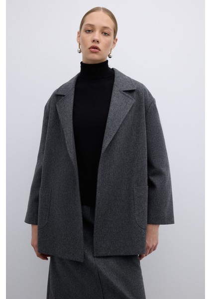 %100 Yün Beli Seyyar Kemerli Kaban Koyu Gri K2619009_058 modelleri