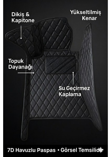 Tofaş Doğan Şahin Kartal 1991 7d Havuzlu Deri Oto Paspas Seti - [siyah] modelleri