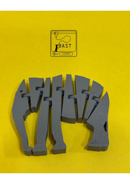 Bast Tasarım 3D Yazıcı Hareketli Eklemli Fil Oyuncak Figür modelleri