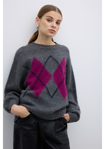 Yün Karışımlı Triko Kazak Standart Renk K2671028_089 modelleri