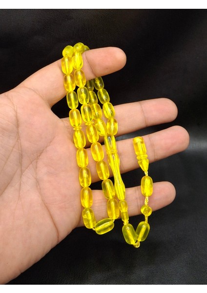 Sarı Renk Kapsül Kesim Üst Düzey Toz Kehribar Tesbih fiyatları