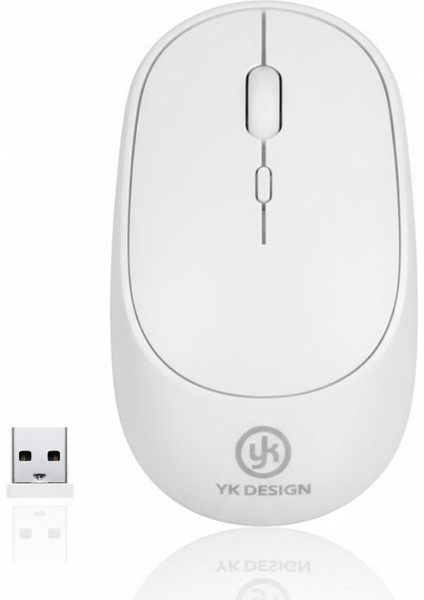 Buffer® Beyaz Renkli Ergonomik Sessiz Kablosuz Mouse - USB Alıcılı, Ofis ve Oyun Için Konforlu Bilgisayar Faresi MS6310