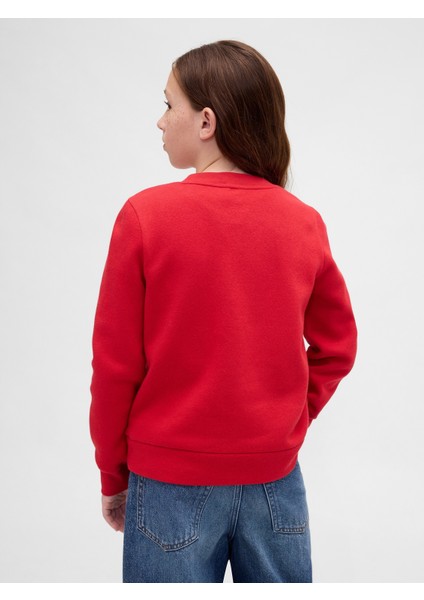 Kız Çocuk Kırmızı Grafik Gap Logo Sweatshirt fırsatları