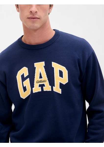Erkek Lacivert Relaxed Gap Logo Intarsia Sweat modelleri