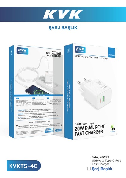 Kvk Type-C+Usb-A Çift Port USB Adaptör