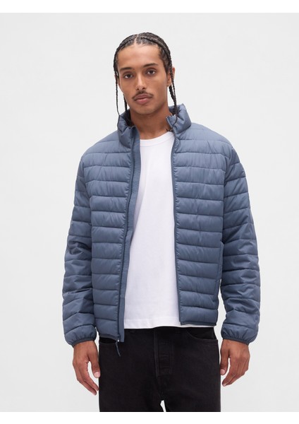 Erkek Mavi 100% Geri Dönüştürülmüş Relaxed Coldcontrol Şişme Mont