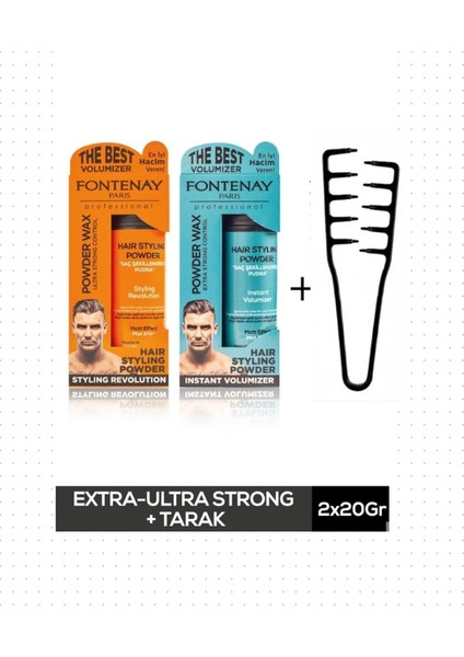Saç Pudra Toz Wax Matt Effect ve Ultra Strong 20GR + Mucizevi Şekil Tarak 3'lü Set