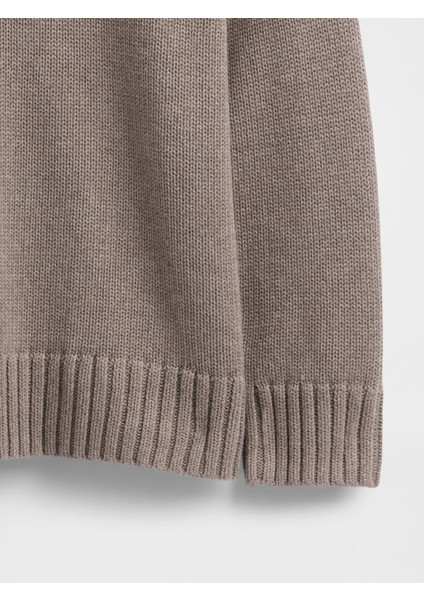 Kadın Kahverengi 100% Pamuk Oversize Kazak modelleri