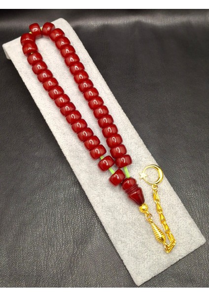 Vişne Renk Eski Osmanlı Benzetme Sıkma Kehribar Tesbih