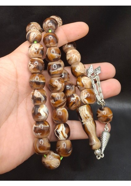 Özel Büyük Model Kahverengi Fıçı Kesim Toz Kehribar Tesbih fiyatları