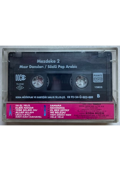 Mezdeke 2 Mısır Dansları Kaset (Orijinal Dönem Baskı Kaset) fiyatları