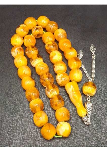 Özel Büyük Model Turuncu Renk Fıçı Kesim Toz Kehribar Tesbih modelleri