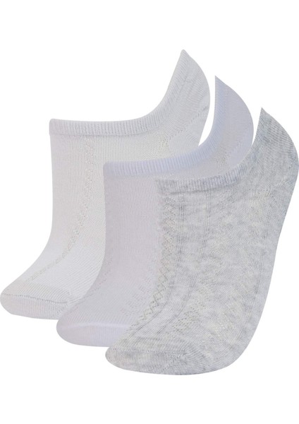 Kadın 3'lü Pamuklu Sneaker Çorap