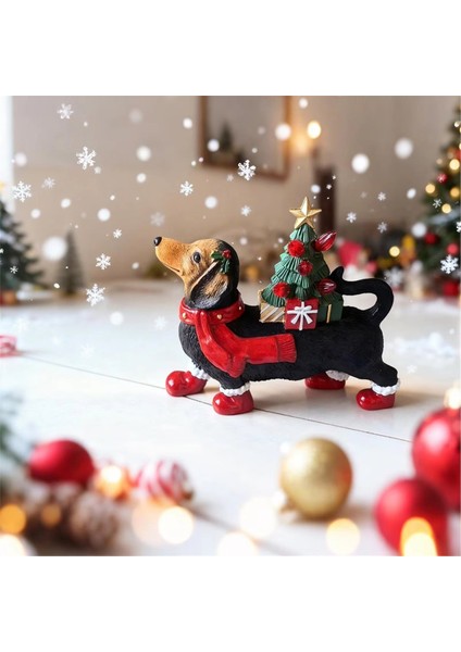 Dachshund Figürleri Sevimli Işıklı Heykel Köpek Yılbaşı Dekoru Küçük Figürler Masa Masa Raf Ev Yatak Odası Için (Yurt Dışından) indirimleri