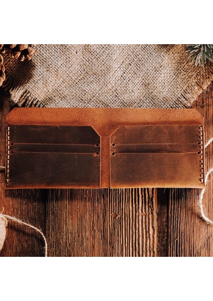 Taba Kahverengi Hakiki Deri Cüzdan - Basic