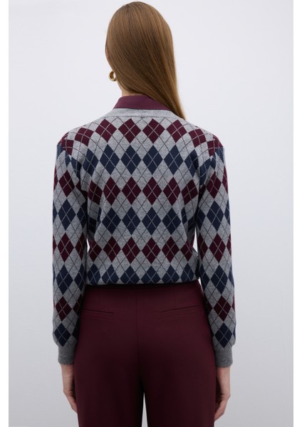 V Yaka Baklava Desenli Triko Hırka Standart Renk K2671019_089 fiyatları