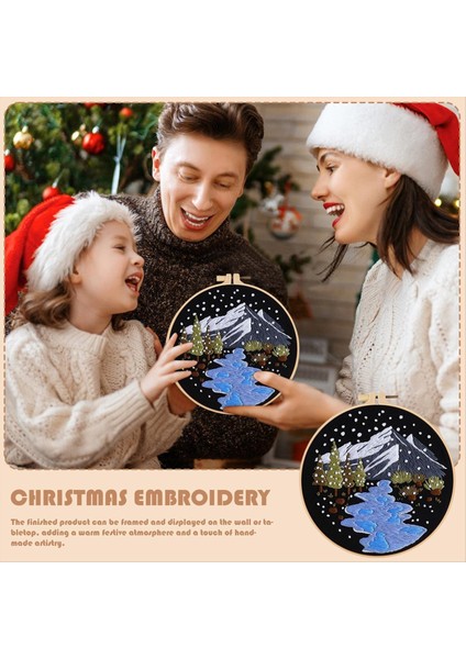 Noel Iğne Kitleri Kar Sahne Nakış Başlangıç Seti Tatil Süslemeleri Mutfak Oturma Odası Masaüstü Pencere C (Yurt Dışından) fiyatları
