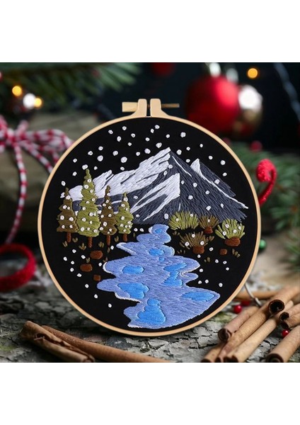 Noel Iğne Kitleri Kar Sahne Nakış Başlangıç Seti Tatil Süslemeleri Mutfak Oturma Odası Masaüstü Pencere C (Yurt Dışından) fırsatları