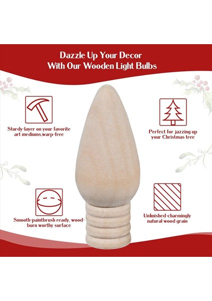 100 Adet Ahşap Noel Ampul El Sanatları ve Noel Ağaçları Için Bitmemiş Ahşap Süsler Tedarik 2 Inç (Yurt Dışından) fırsatları