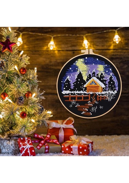 Noel Iğne Kitleri Kar Sahne Nakış Başlangıç Seti Tatil Süslemeleri Mutfak Oturma Odası Masaüstü Pencere D (Yurt Dışından) indirimleri