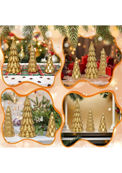 5 Adet Işıklı Cıva Cam Ağaçları Cıva Cam Yılbaşı Ağaçları Için LED ile Noel Dekoru Ev Partisi Mantel A (Yurt Dışından) fiyatları