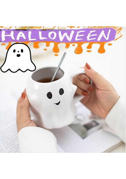 Hayalet Kupa 3D Sevimli Seramik Kahve Fincanı Hayalet Yaktı Kupa Cadılar Bayramı Kahve Süt Çay Lover (Beyaz) (Yurt Dışından) fiyatları