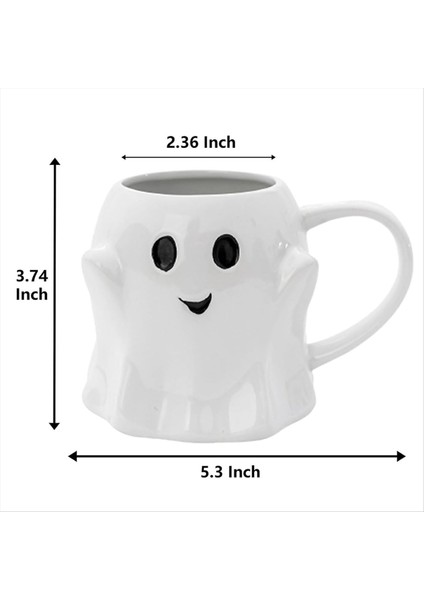 Hayalet Kupa 3D Sevimli Seramik Kahve Fincanı Hayalet Yaktı Kupa Cadılar Bayramı Kahve Süt Çay Lover (Beyaz) (Yurt Dışından) modelleri