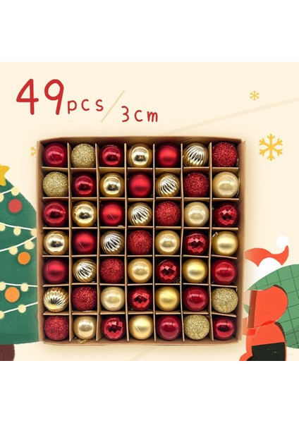 49 Paket Noel Top Süsleri Ağaç Süslemeleri 1.18 &quot;parçalanmamış Küçük Asılı Toplar (Yurt Dışından) modelleri