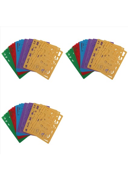 60 Adet Çocuk Noel Cadılar Bayramı Dıy Çizim Şablonları Içi Boş Tahta Seti Çocuklar Için Plastik Boyama Şablonu (Yurt Dışından)