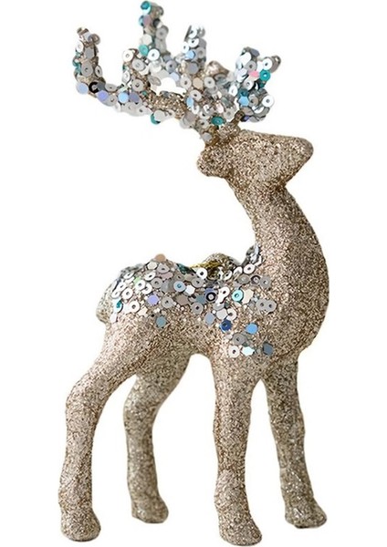 Ren Geyiği Figürleri Glitter Akın Yılbaşı Dekoru Masaüstü Tatil Heykel Koleksiyoncular Için Fotoğraf Homeliving A (Yurt Dışından)