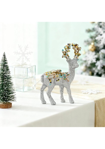 Ren Geyiği Figürleri Glitter Akın Yılbaşı Dekoru Masaüstü Tatil Heykel Koleksiyoncular Için Fotoğraf Homeliving A (Yurt Dışından) fiyatları