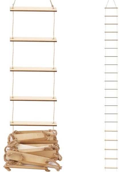 Gnome Aksesuarları Halat Merdiven 100X8 cm Minyatür Noel Gnome Aksesuarları Ahşap Gnome Kapı Mini Merdiven (Yurt Dışından)