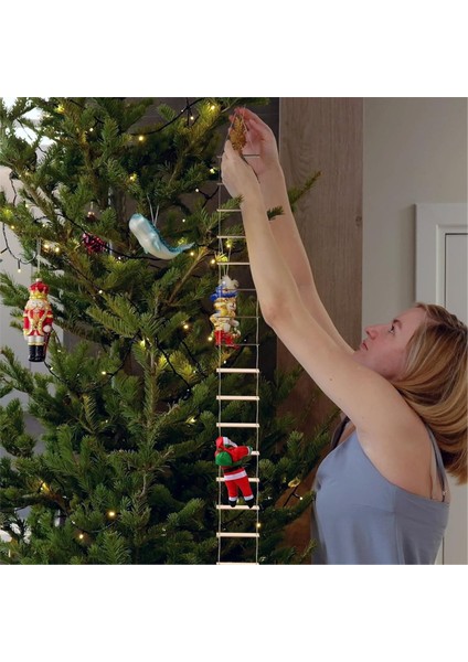 Gnome Aksesuarları Halat Merdiven 100X8 cm Minyatür Noel Gnome Aksesuarları Ahşap Gnome Kapı Mini Merdiven (Yurt Dışından) indirimleri