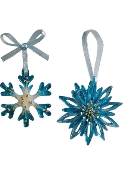 Noel Ağacı Süsü 2d Tatil Süsü Pencere Kenarı Için Noel Zarif Kar Tanesi Kolye (Yurt Dışından)