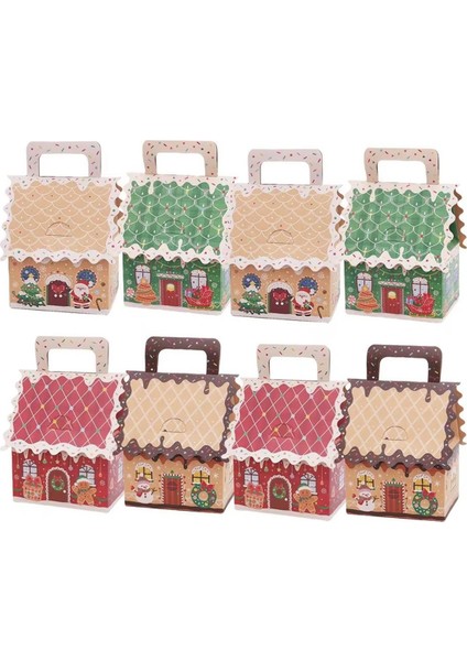 Noel Kurabiye Kutuları 16 Parça Mevsimlik Ikram Kutusu Saplı Noel Parti Toplantısı Ev Için Sarma Kapları (Yurt Dışından)